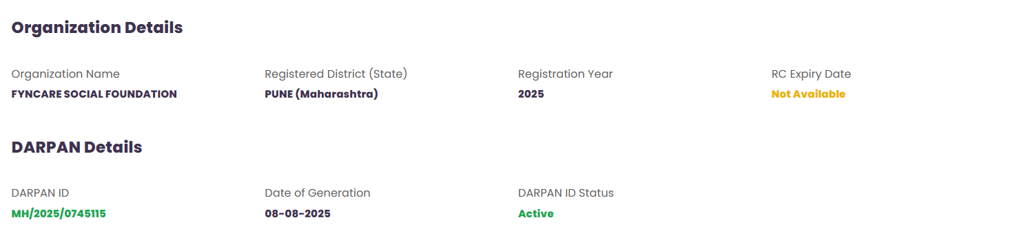 NGO Registration Certificate